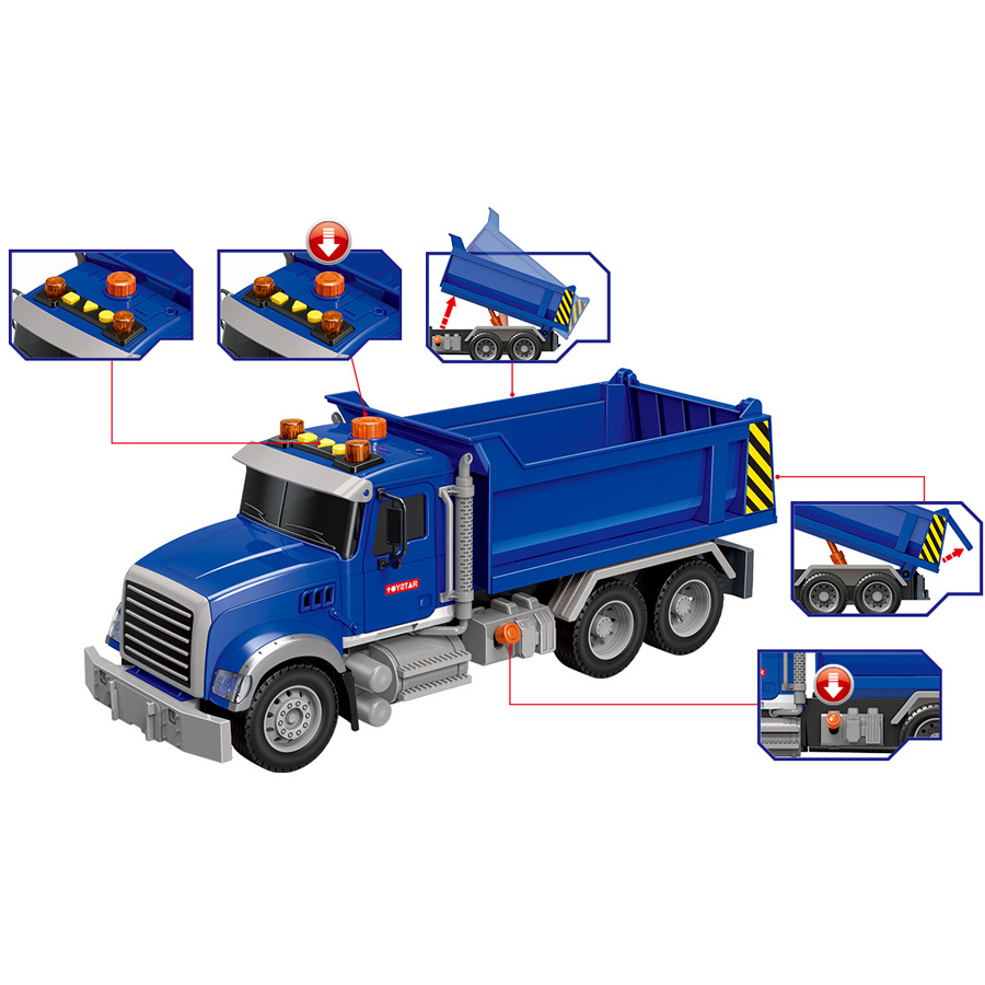Μεγάλο Μπλε Φορτηγό με Φώτα, Ήχους και Λειτουργία Pump