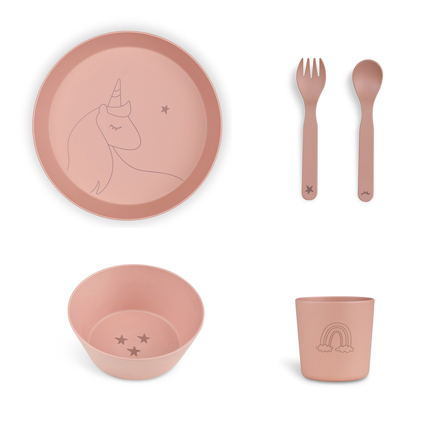 Bio Based Tableware Set - Unicorn Blush Pink